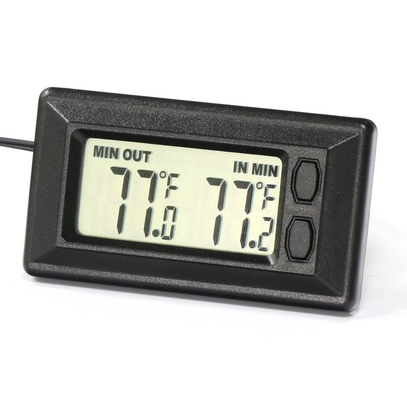 Timloon Smart Digital Car Thermometer for Interior & Exterior Use, Dual Display Fahrenheit/Celsius with Max/Min Memory, 9.9 FT Weatherproof Probe Sensor Cable for Sedan, Truck, SUV, Pickup - Image 1